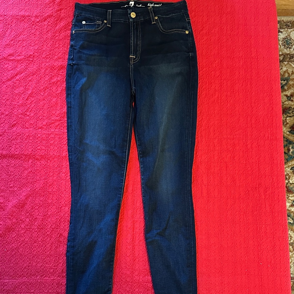 7 For All Mankind High Rise Dark Blue Jeans